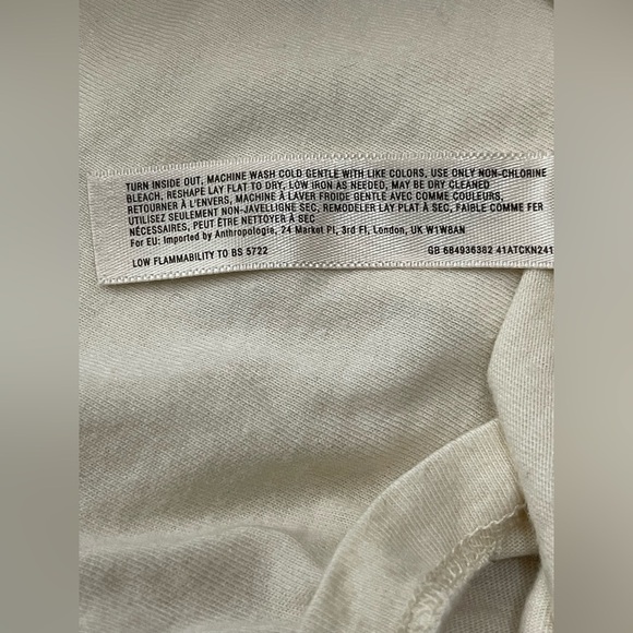 Anthropologie Saturday Sunday Cream Crochet French Terry Dress Size Small - Picture 8 of 11